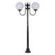 Lisbon Twin 30cm Sphere Curved Arms Medium Post Light - Black Finish / E27 Lisbon Twin 30cm Sphere Curved Arms Medium Post Light - Black Finish / E27